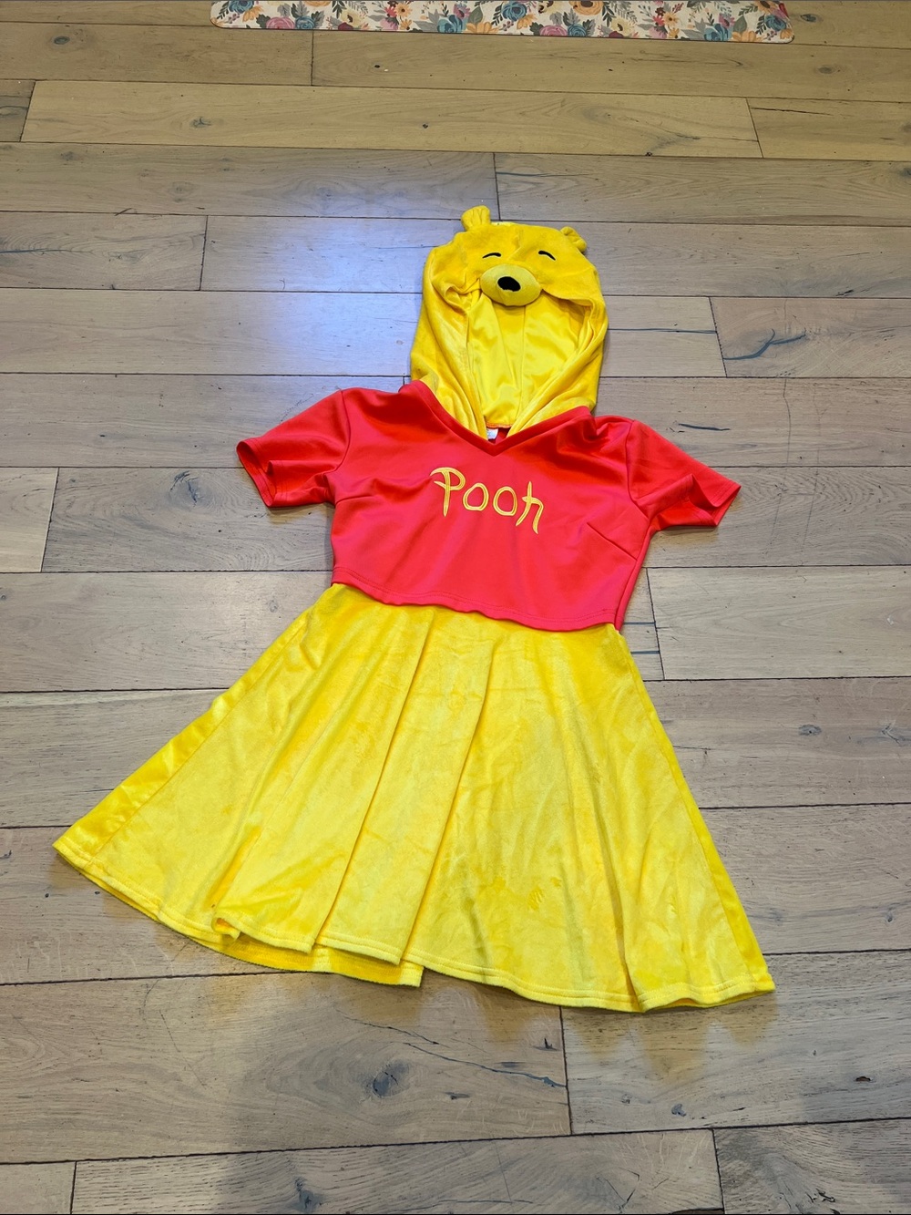 Disney Winnie the Pooh Red & Yellow Hooded Costume Dress